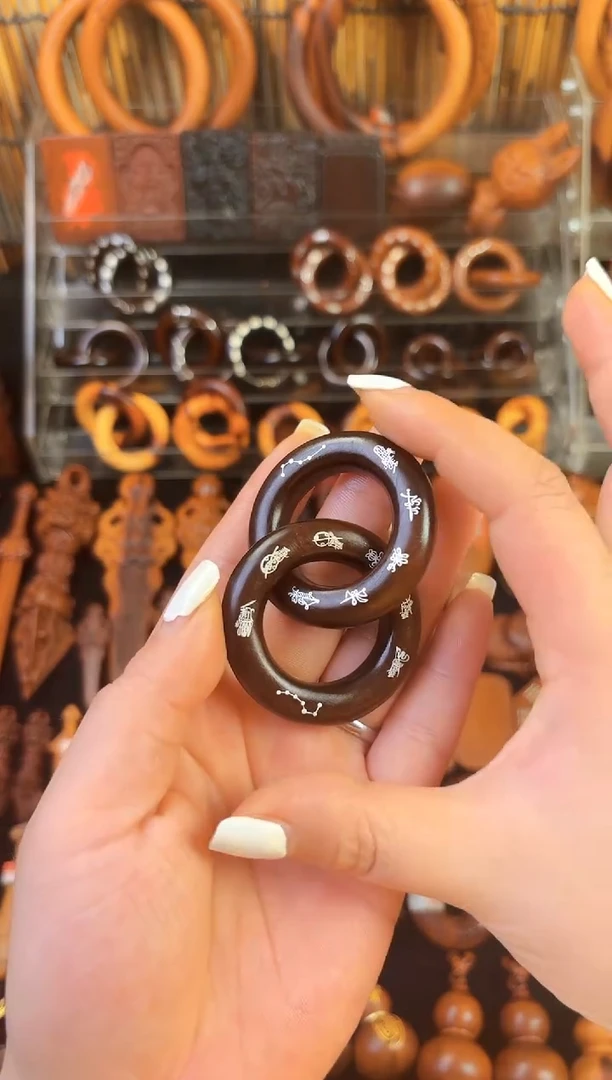 雷枣木玉化   银五雷五路乾坤圈  2.5