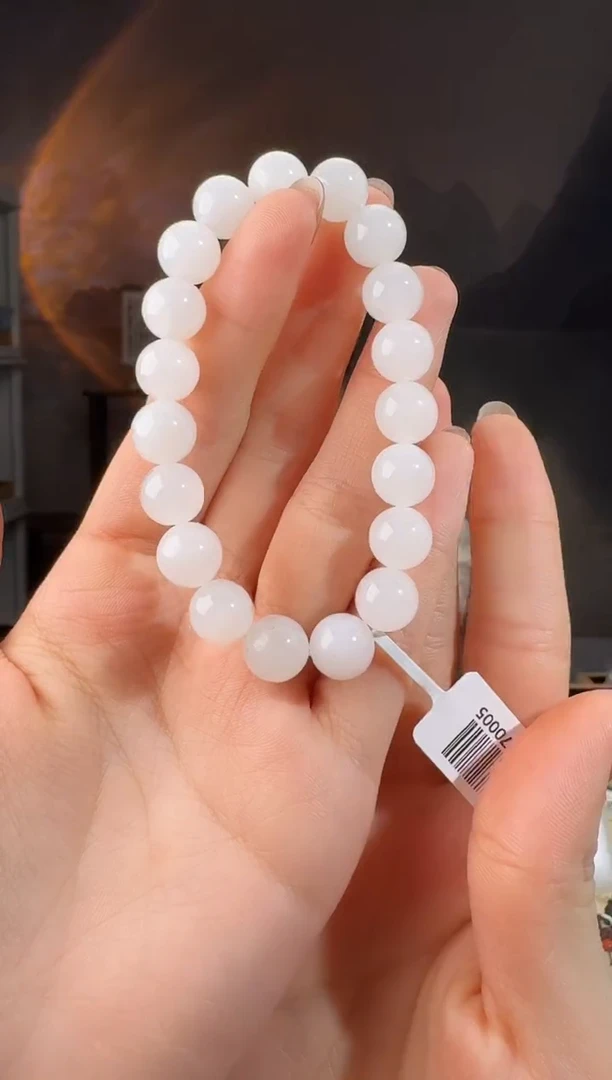 未镶嵌手串和田玉白玉手串 10mm