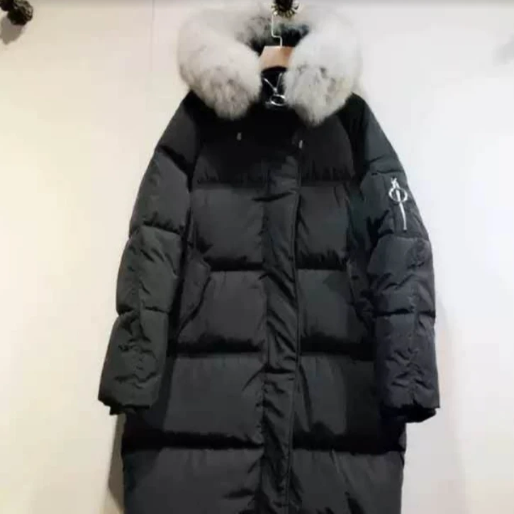 2024新款韩版休闲宽松大码加厚保暖中长款羽绒服时尚百搭连帽006