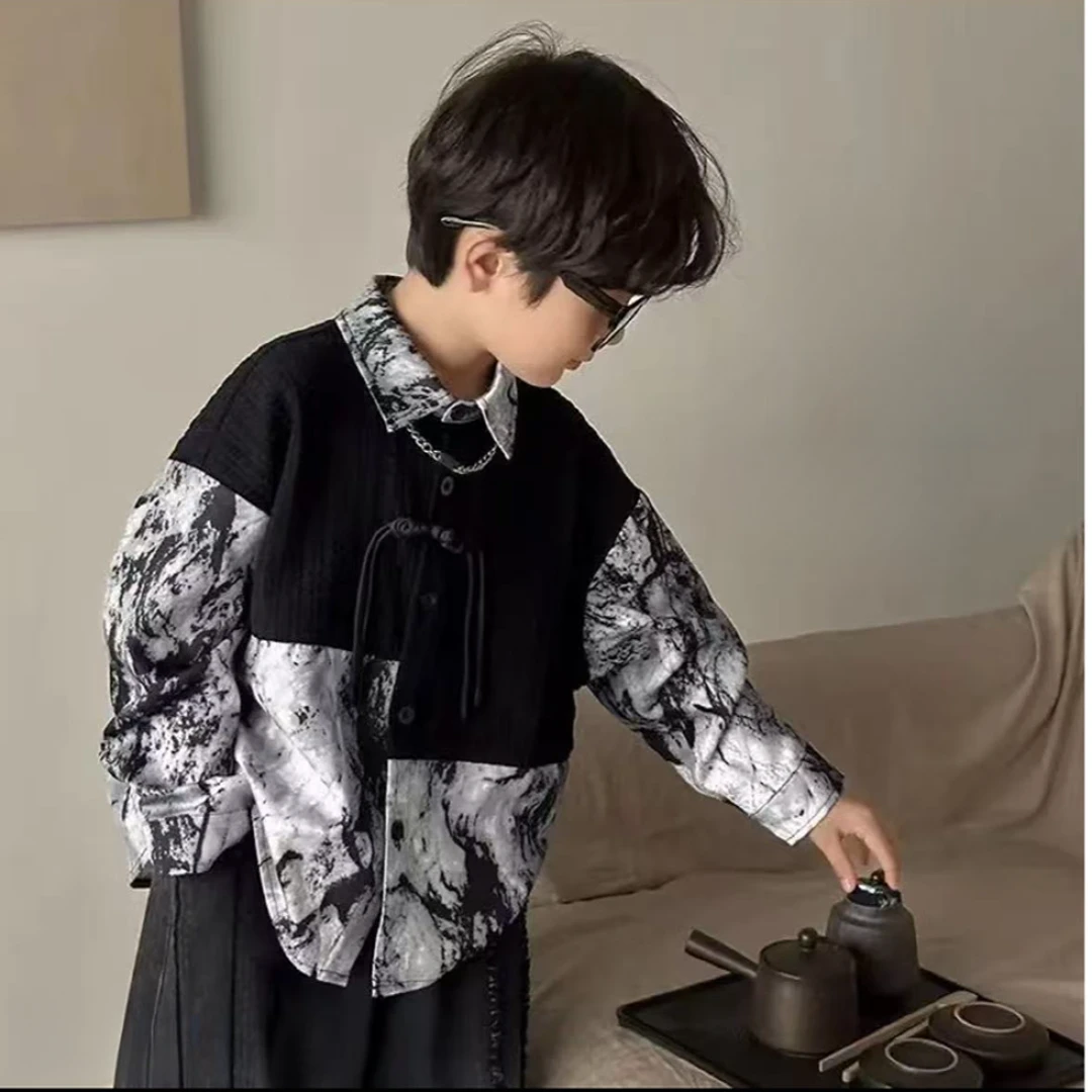 男宝新中式长袖衬衫休闲外套102