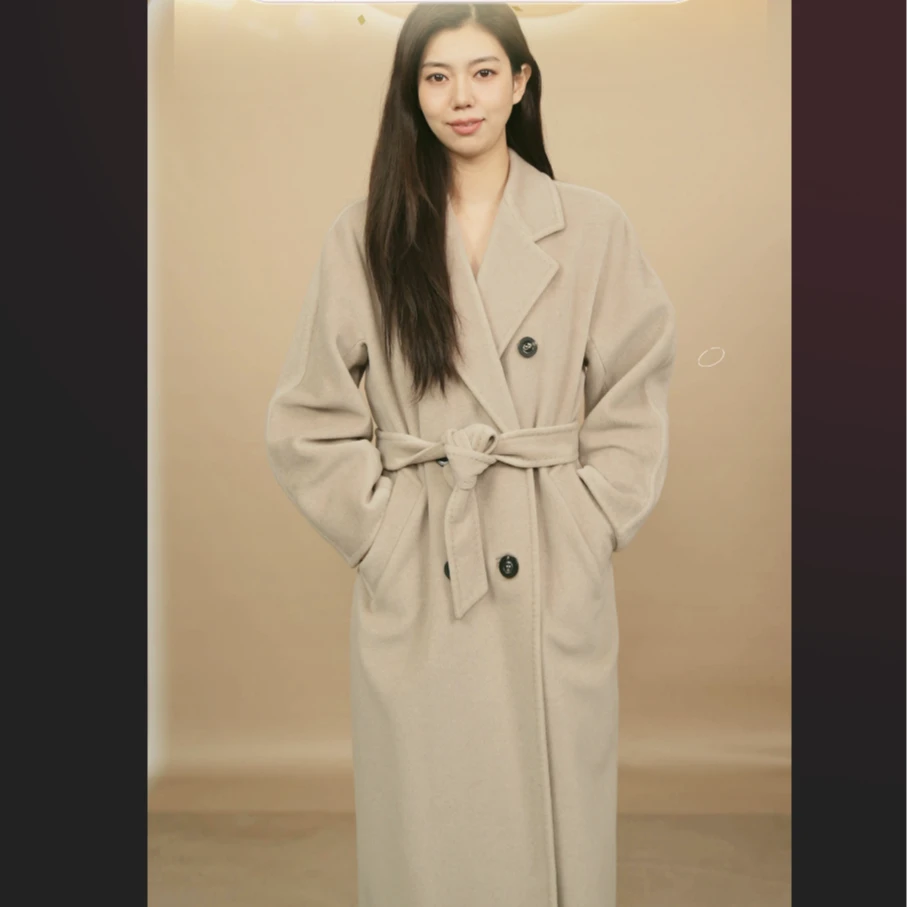 95新 MaxMara 麦殿/大衣36码沙色/250514LJHLX01