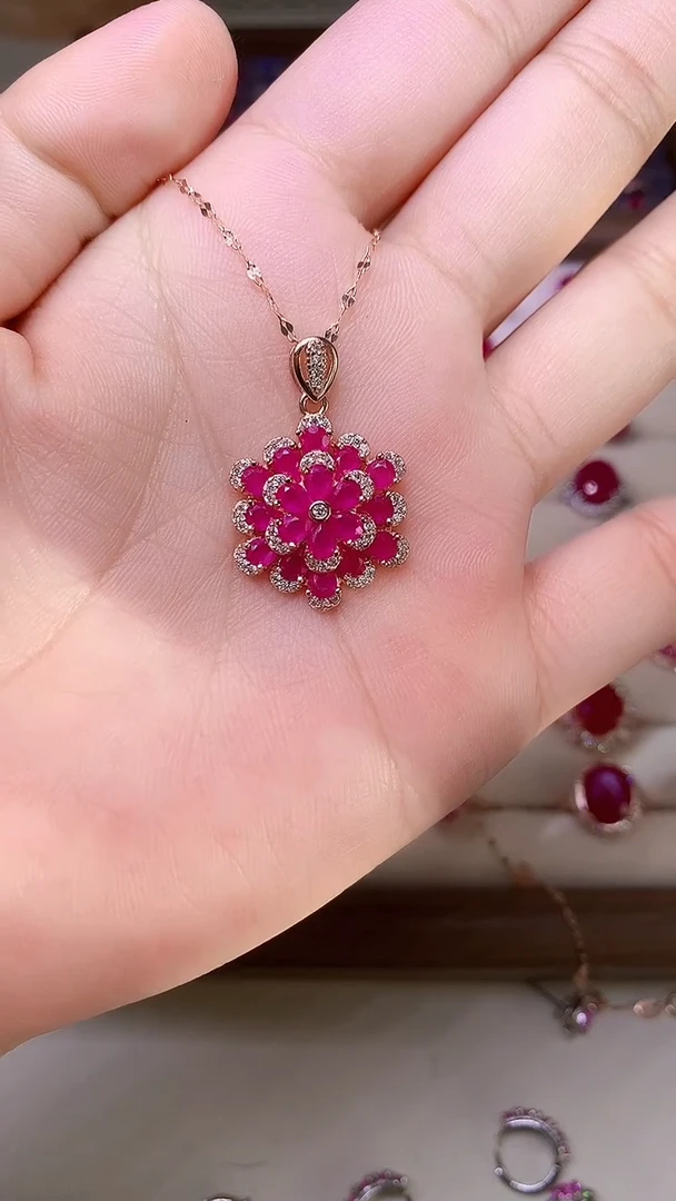 【闪购商品】红宝石颈饰银S925镶嵌000