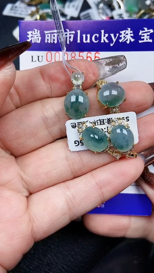 颈饰银S925镶嵌翡翠8566