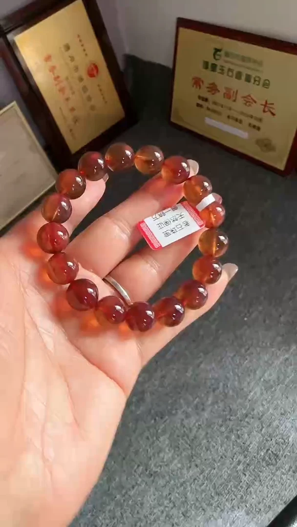 未镶嵌琥珀手链规格12微瑕紫罗兰手串#59
