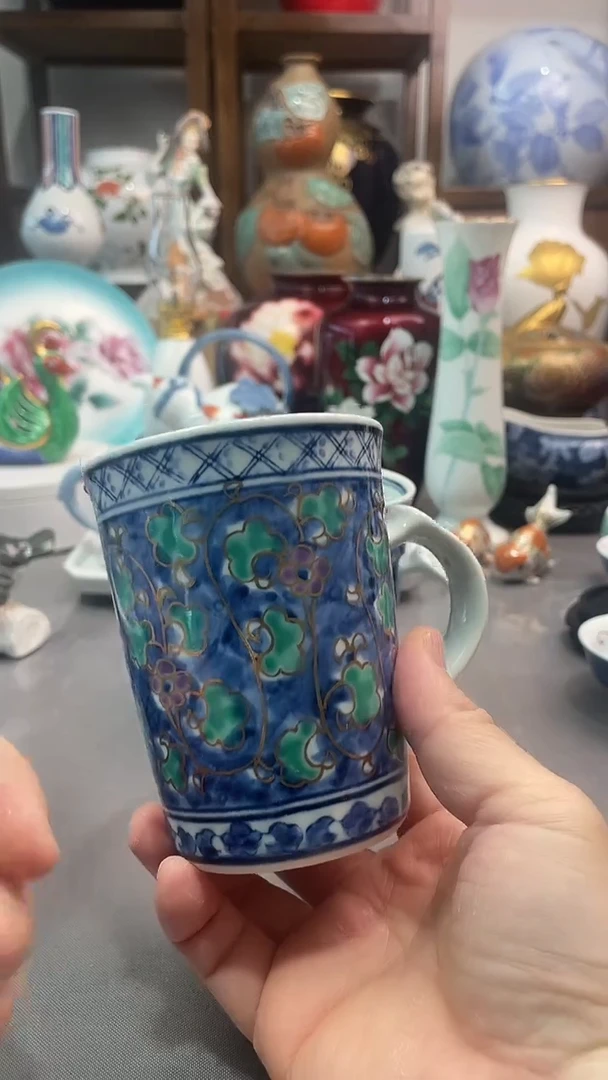 瓷片J****櫻其泉青花马克杯