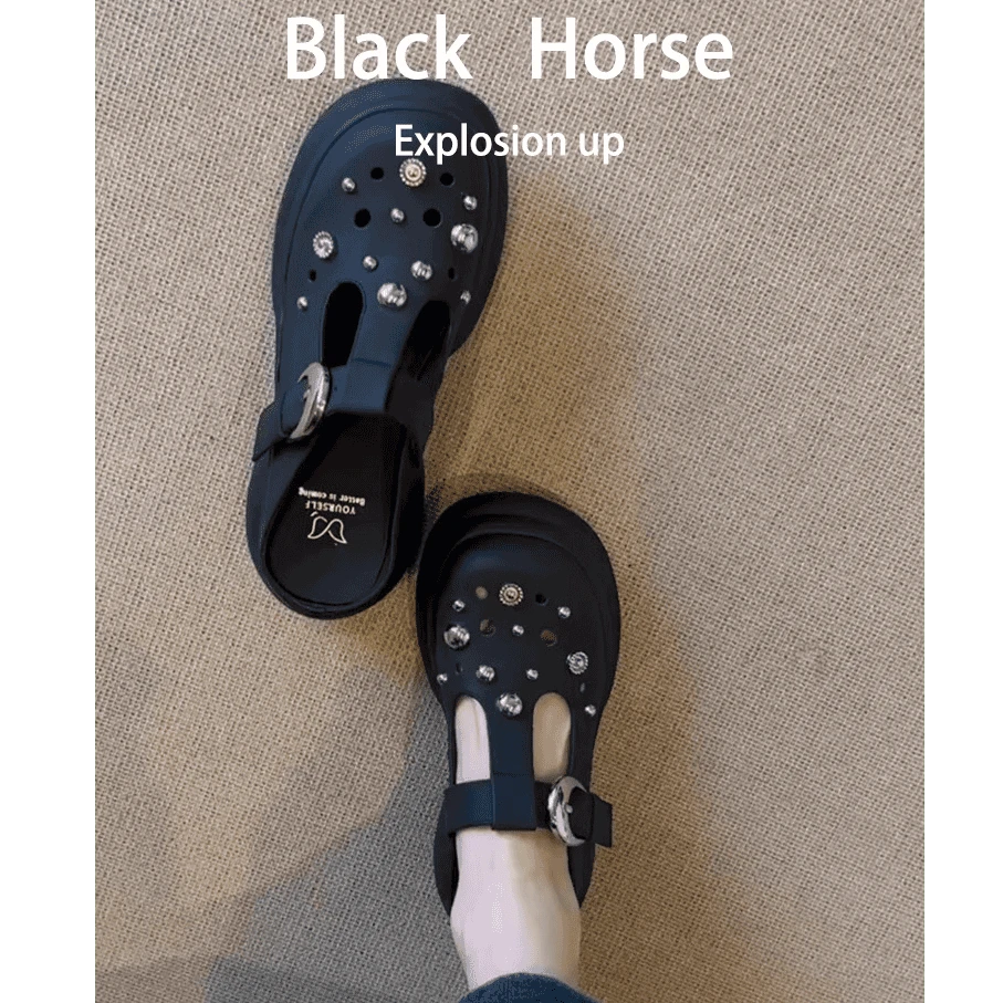 【万达撤柜】防滑软底凉拖鞋女外穿沙滩鞋洞洞鞋2025夏新款厚底增高