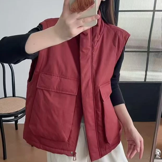 1500纯色百搭女士棉马夹