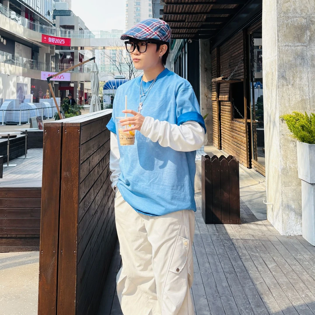 【废土体恤】美式260G水洗做旧复古T恤简约百搭宽松