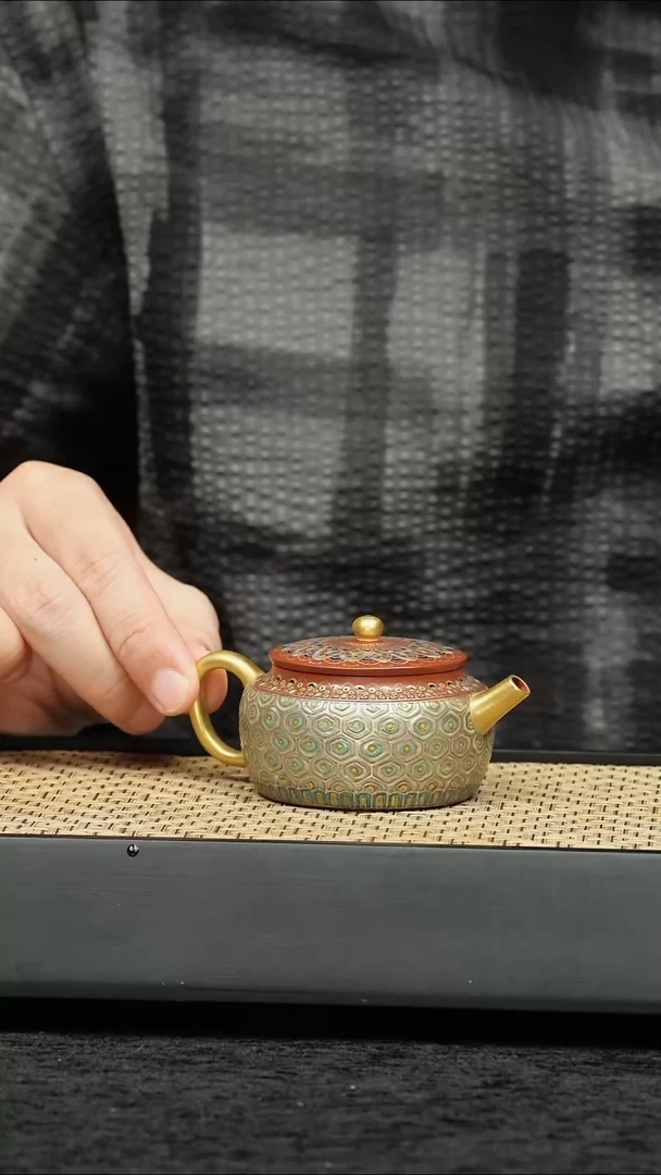 茶壶紫砂五堂 宝相宋锦壶