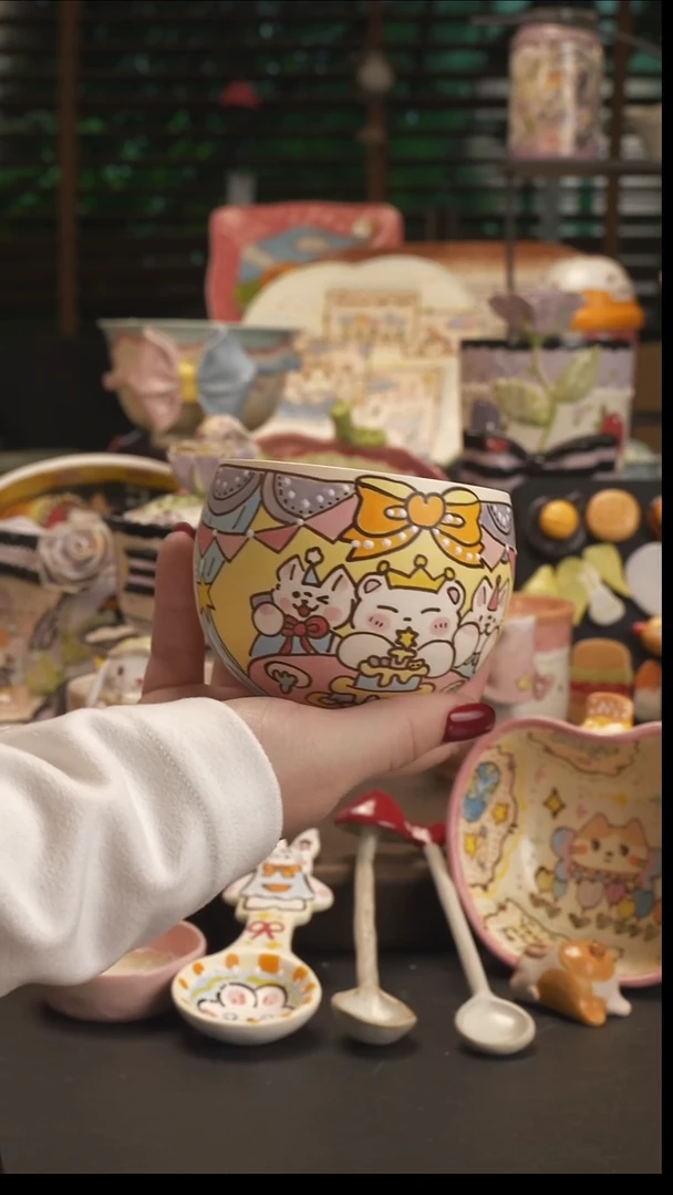 吃*口【原创设计】景德镇手绘陶瓷