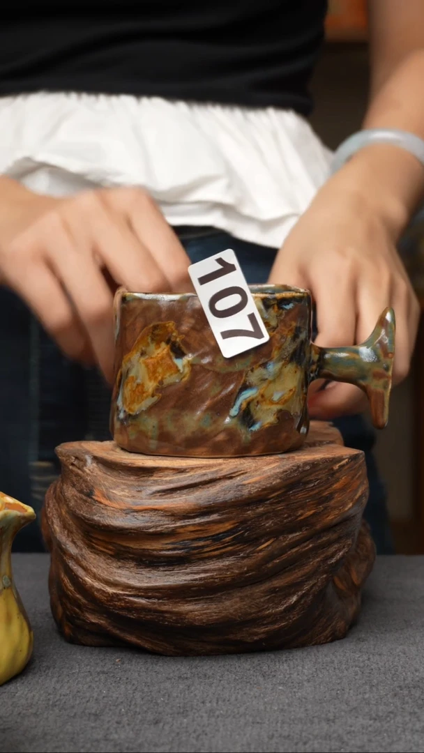 杯子107景德镇手创颜色釉杯（食品级）带冰裂纹