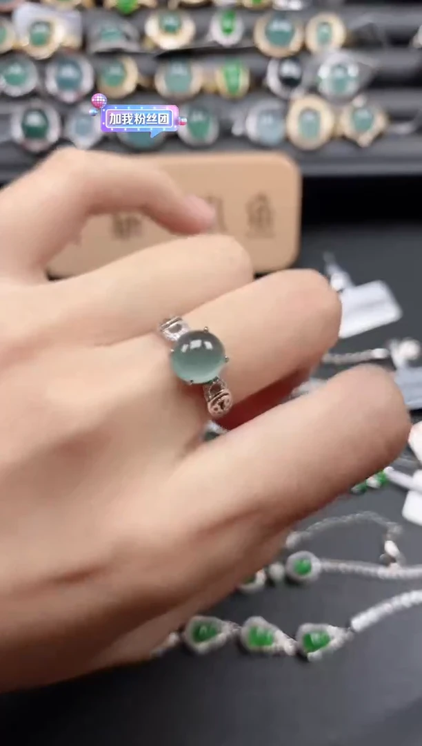 翡翠戒指银S925镶嵌51511