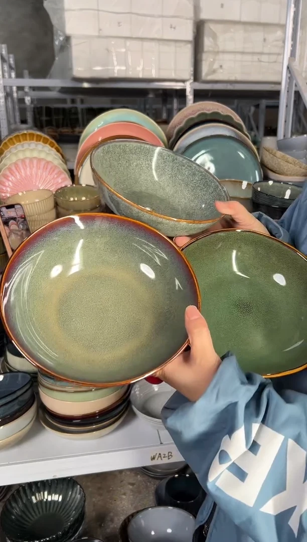 陶瓷外贸尾货瑕疵满20包邮X3菜碗组合