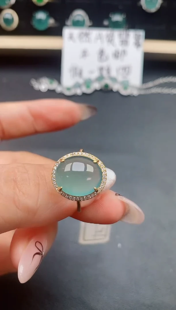 翡翠戒指银S925镶嵌321321
