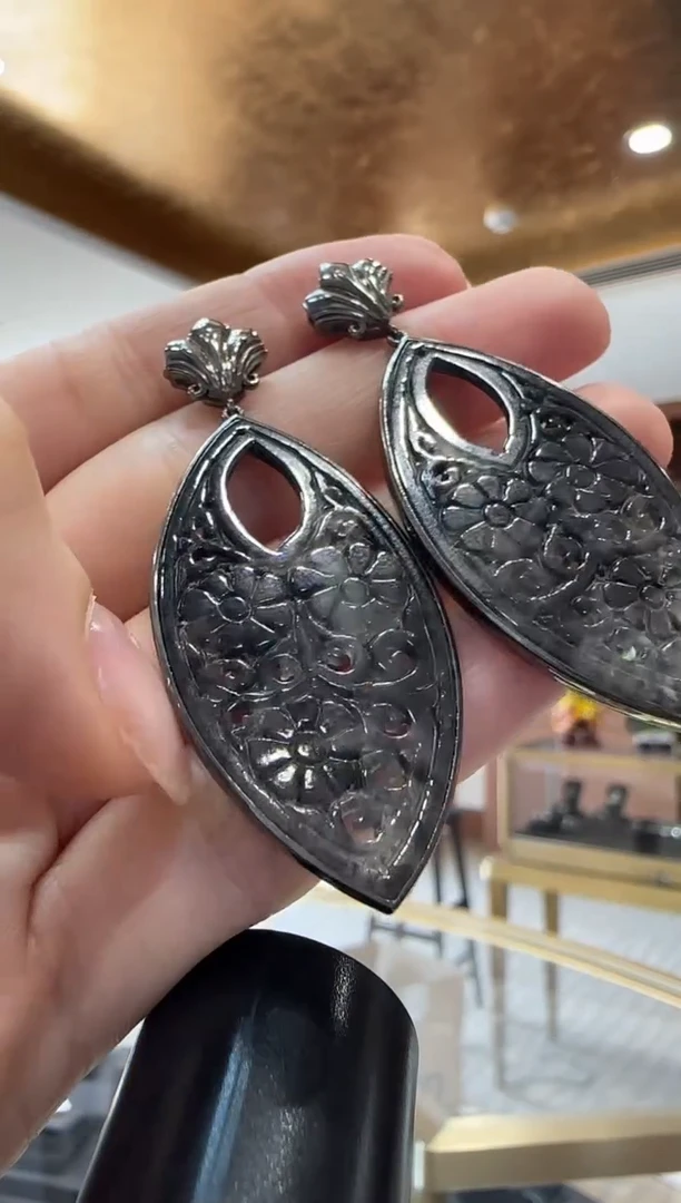 【闪购商品】翡翠耳饰银S925镶嵌银镶