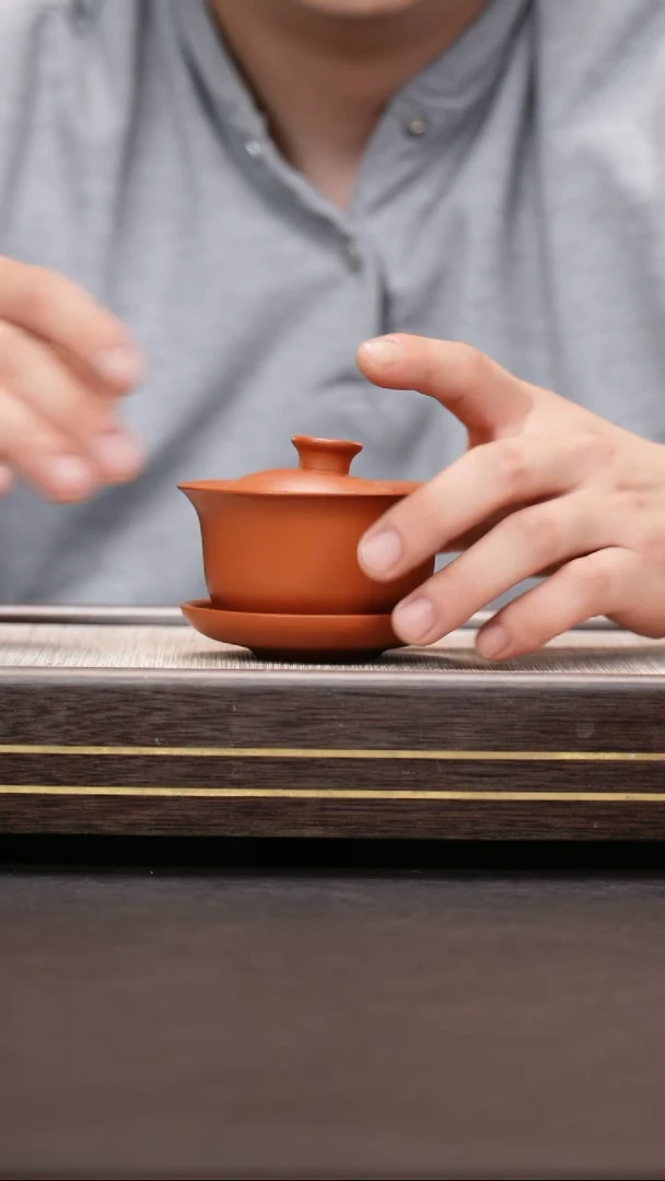 茶壶紫砂小煤窑朱泥  盖碗