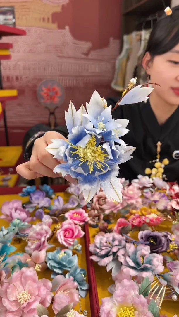 【闪购商品】刺绣非遗绒花（发饰）