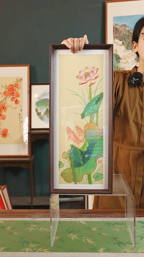 【闪购商品】国画闫德虎 52*22 荷花鱼竖