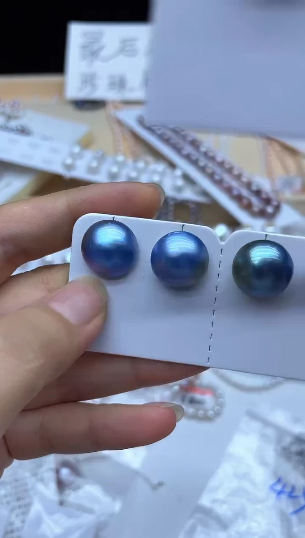 耳饰银S925镶嵌拼合珍珠（马贝珠）耳钉