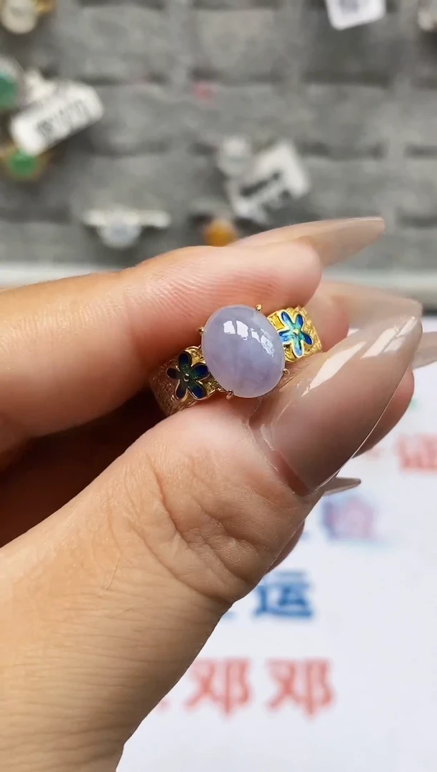 银S925镶嵌戒指翡翠26456