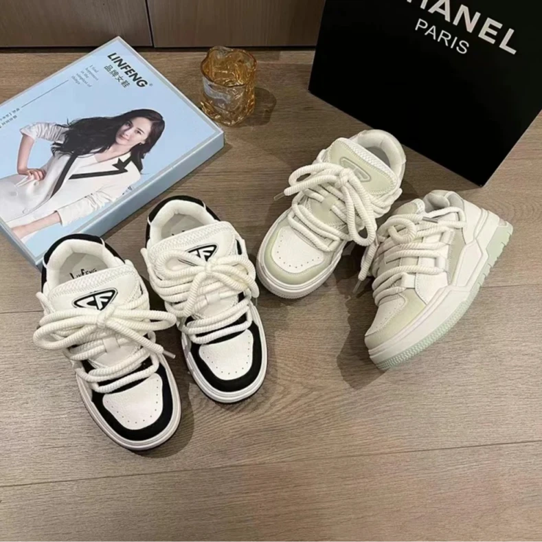 港风熊猫小白鞋ins百搭休闲板鞋潮新款面包女鞋运动鞋