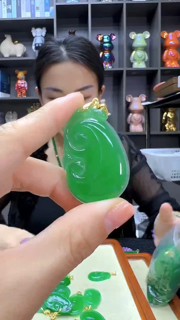 翡翠14K金镶嵌颈饰丹丹diy劲饰