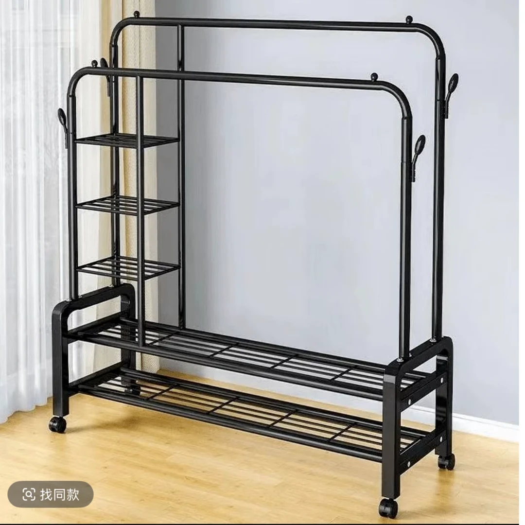 极致性价比】可伸缩休闲风家用阳台收纳柜可拆卸纯色晾衣架架子