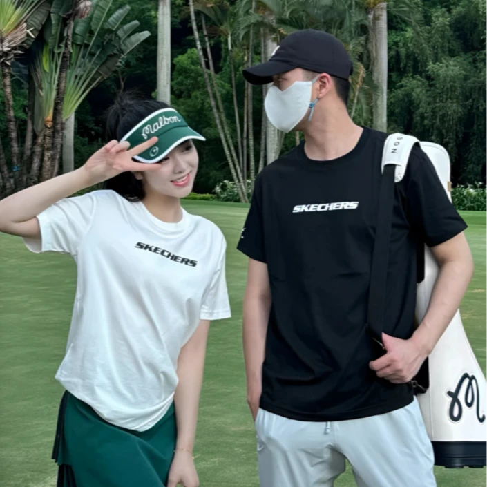 SKECHERS/斯凯奇SH圆领运动T恤常规透气男女半袖情侣短袖运动U062