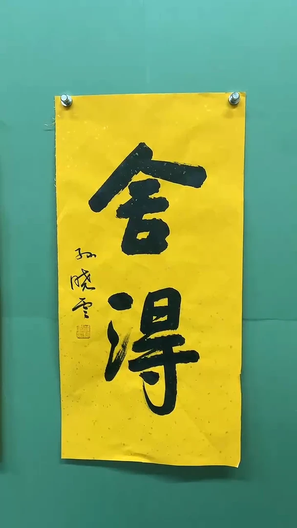 竖款精品书法，舍得