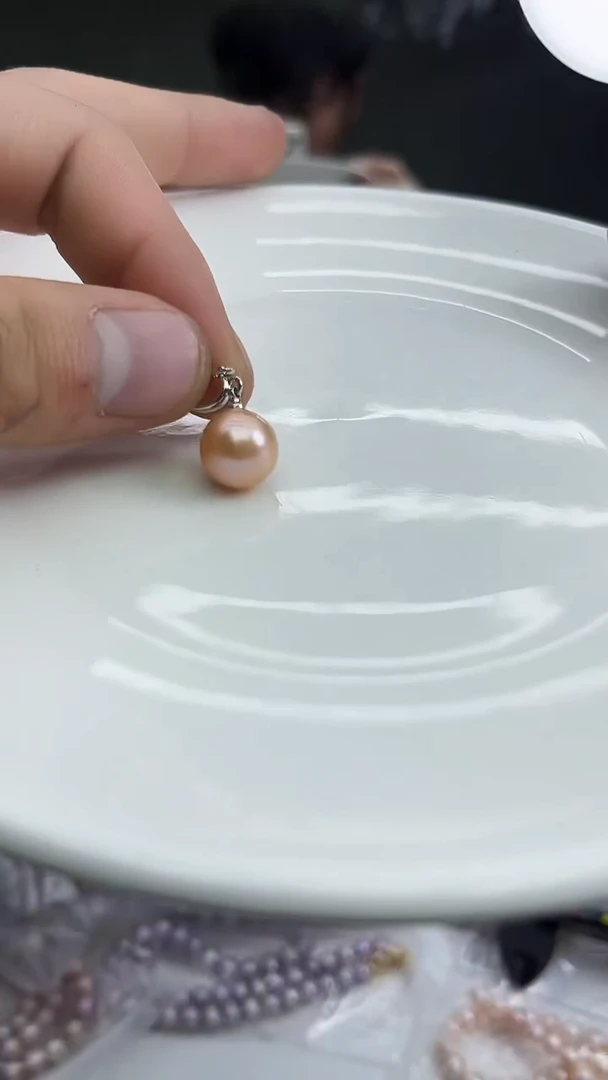 未镶嵌吊坠淡水珍珠中国红吊坠