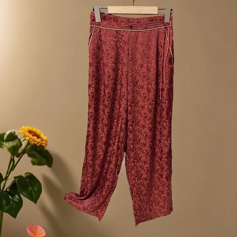 365【轩依阁专属】新款减龄休闲百搭花萝小脚裤