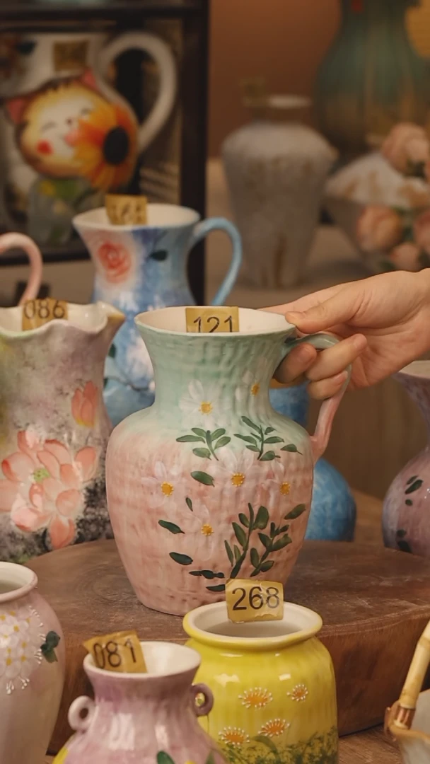 陶瓷121景德镇设计师手作花器摆件侘寂风