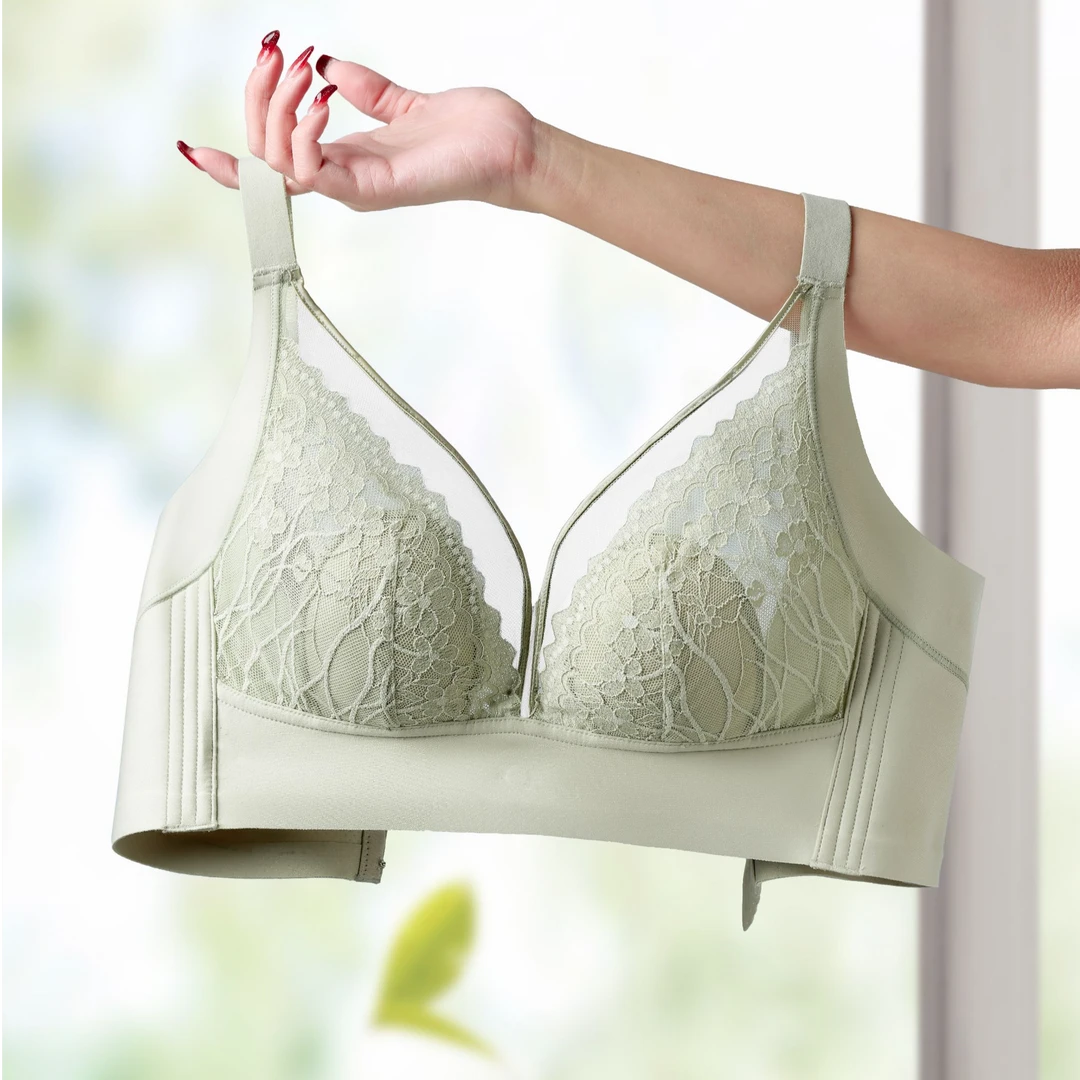 婷美胸大胸罩文胸法式内衣夏季性感薄款大胸显小透气蕾丝舒适10
