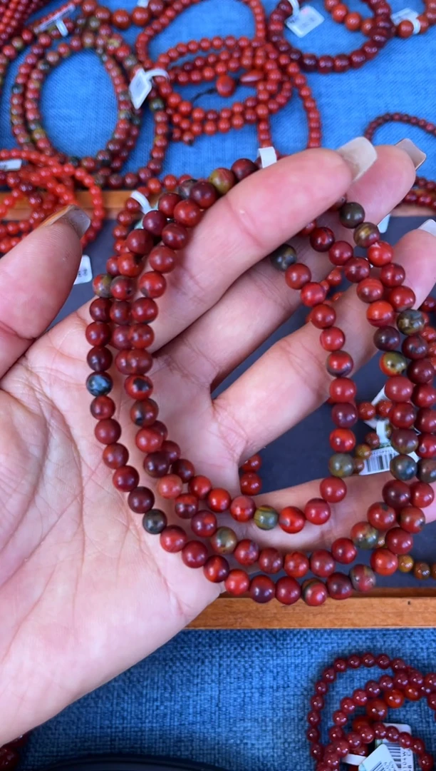 未镶嵌手串南红玛瑙N47凉山九口料原矿鸡血包浆多圈