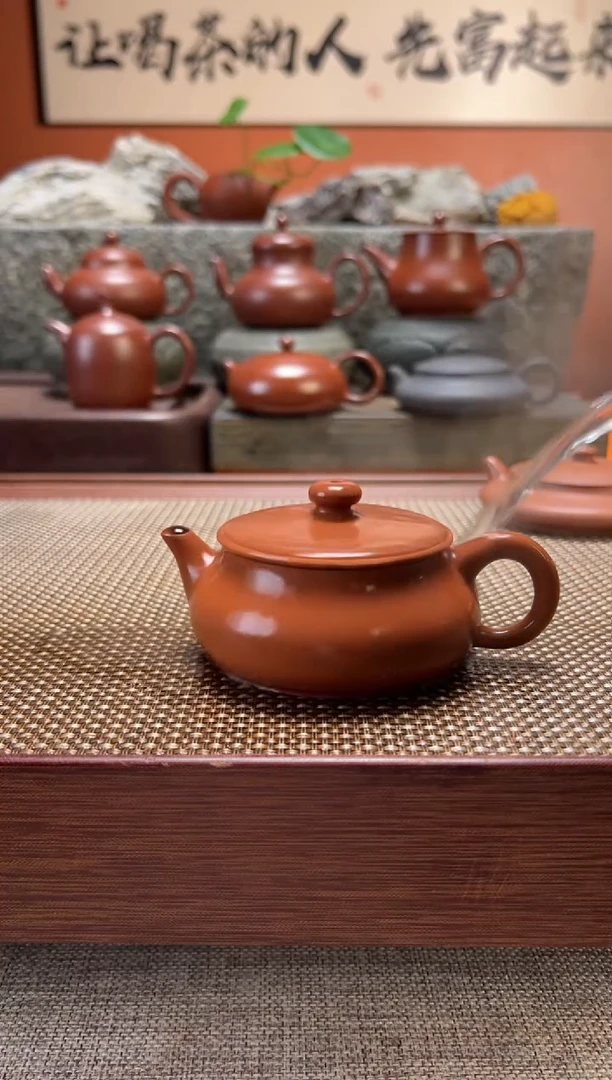 茶壶朱泥高明炉壶 全手工超薄胎 纯料朱泥
