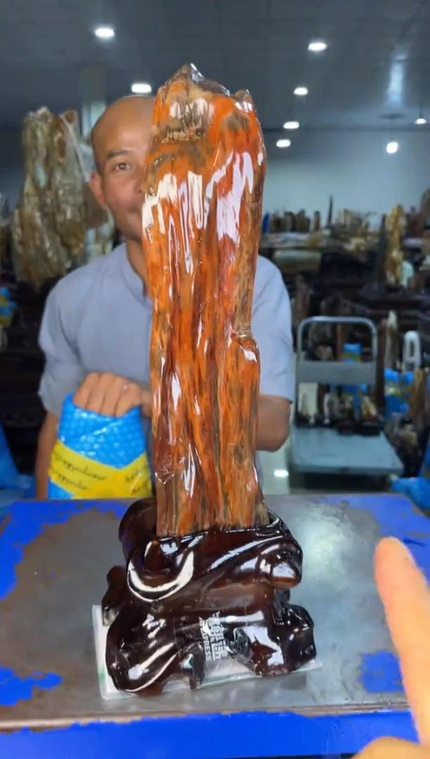 未镶嵌摆件硅化玉7