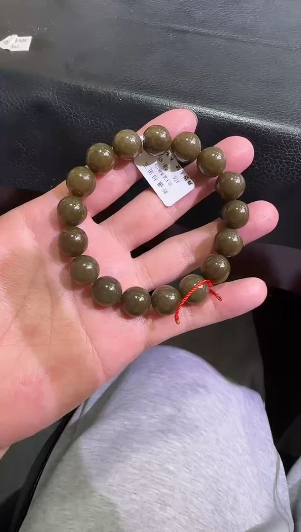 手串未镶嵌和田玉且末蓝糖卡12手串（产地直发）