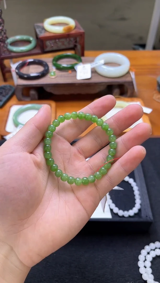 未镶嵌手串和田玉卡7俄料爆米花 老型 多样性发一