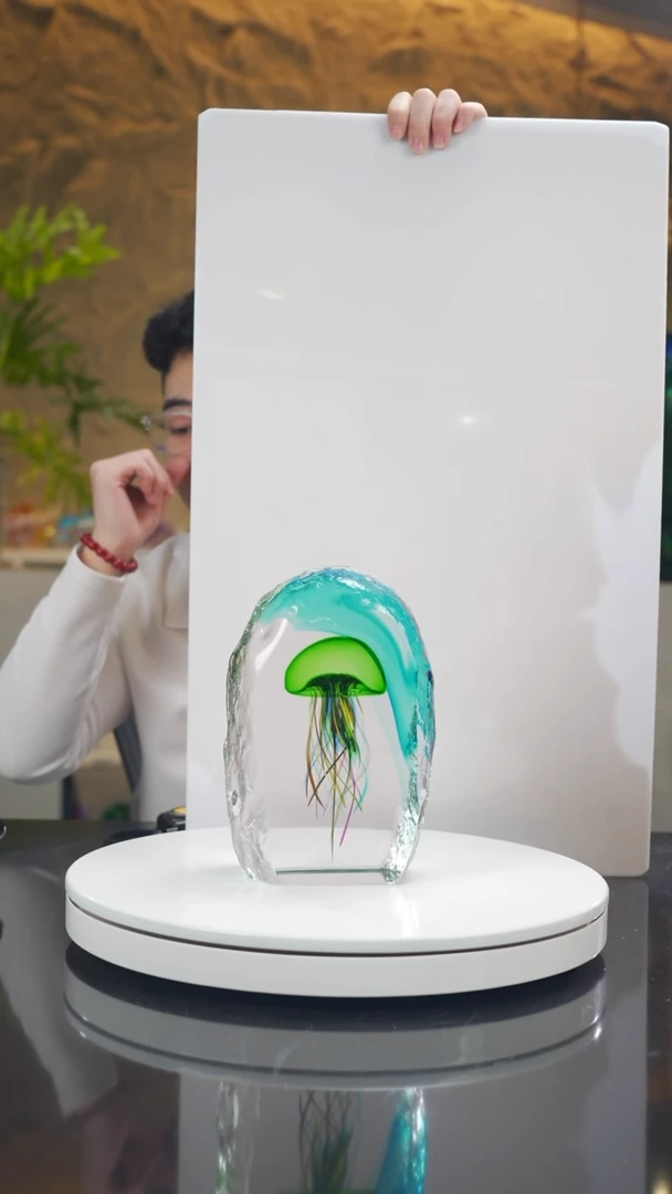 手工艺品琉璃水母摆件