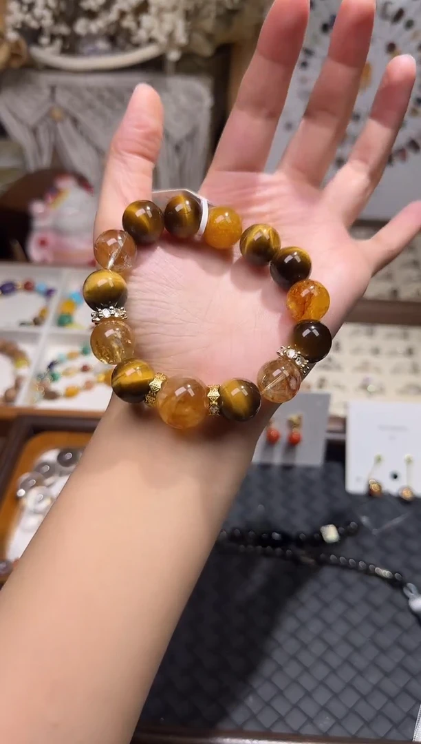 天然辰砂水晶手链
