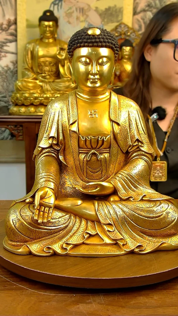 紫铜鎏金-阿弥陀佛39公分B-E10040