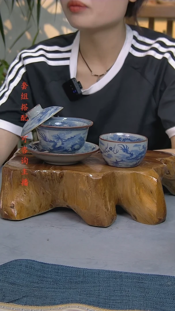 5件套陶瓷茶具老陶泥开片纹