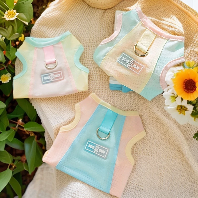 春夏季网眼衣中小型泰迪比熊狗狗背心宠物衣服夏季猫咪用品