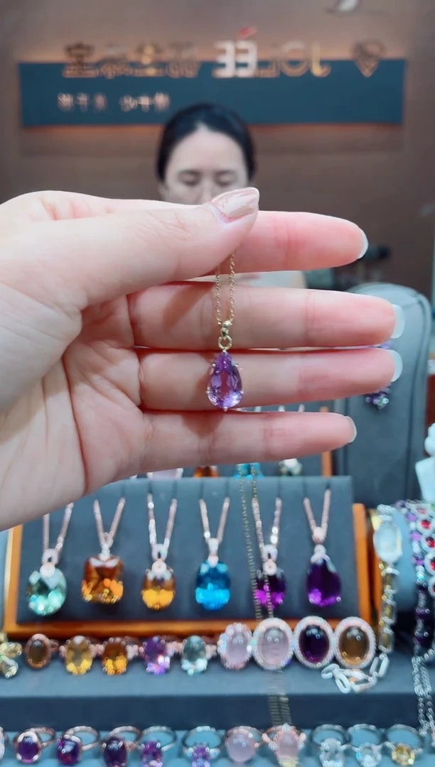 银S925镶嵌吊坠(赠链)水晶水晶吊坠