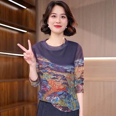 6519-29新款舒适印花上衣