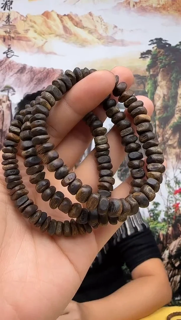 沉香手串沉水白奇虫漏不规则珠卡9宠粉多样性发一条