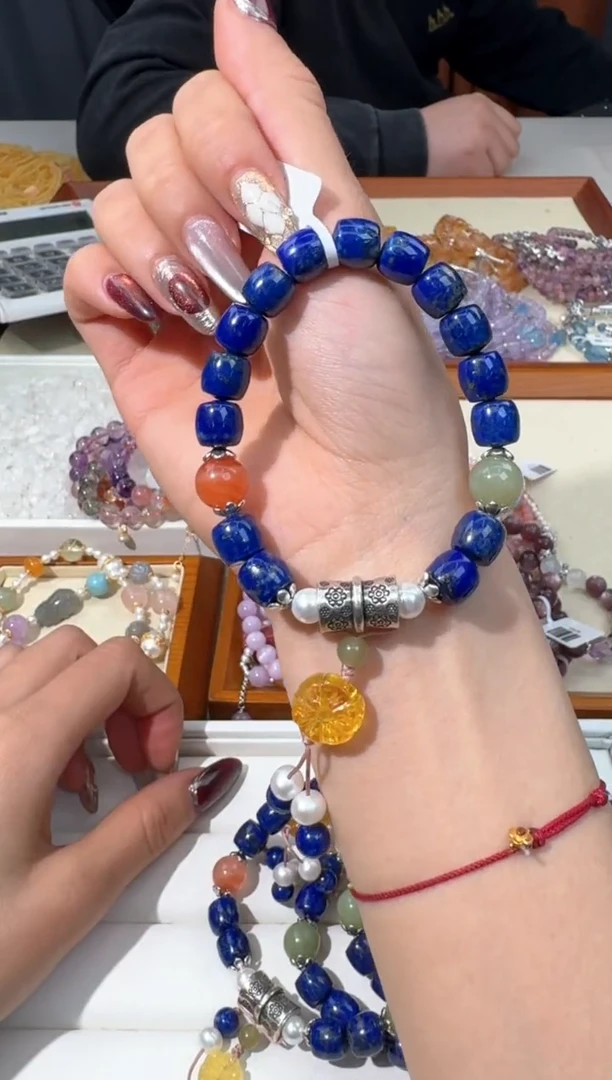 【闪购商品】水晶手链银S925镶嵌E033青金老型设计款