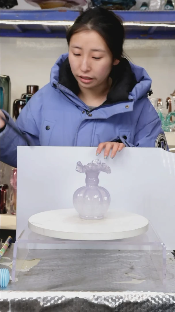 【闪购商品】琉璃【幻彩】高15精品琉璃正常手工痕迹