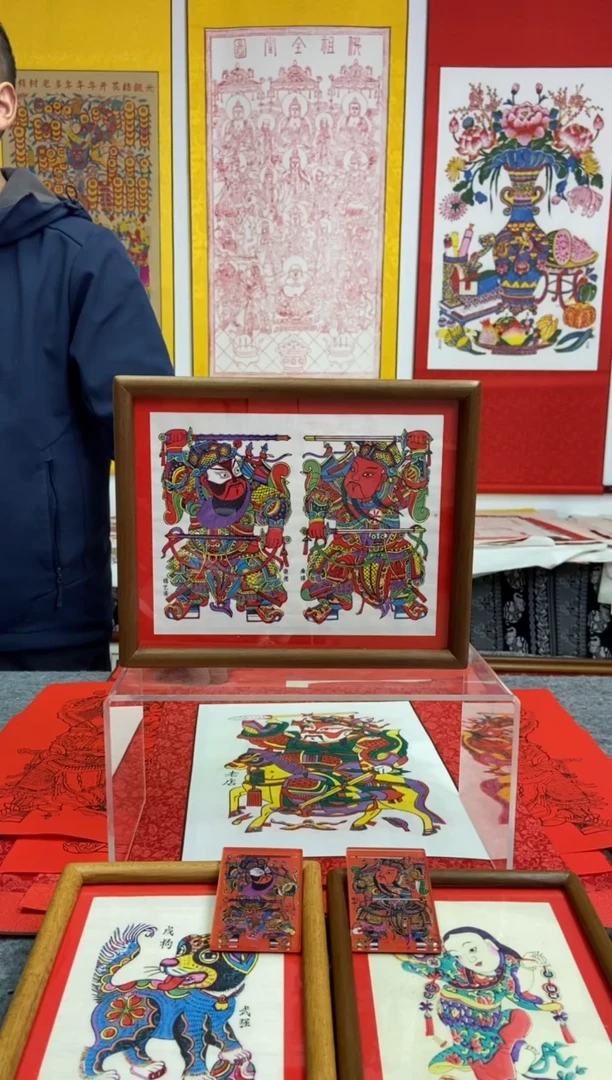 画**斋檀木摆台门神一对手工制作精品