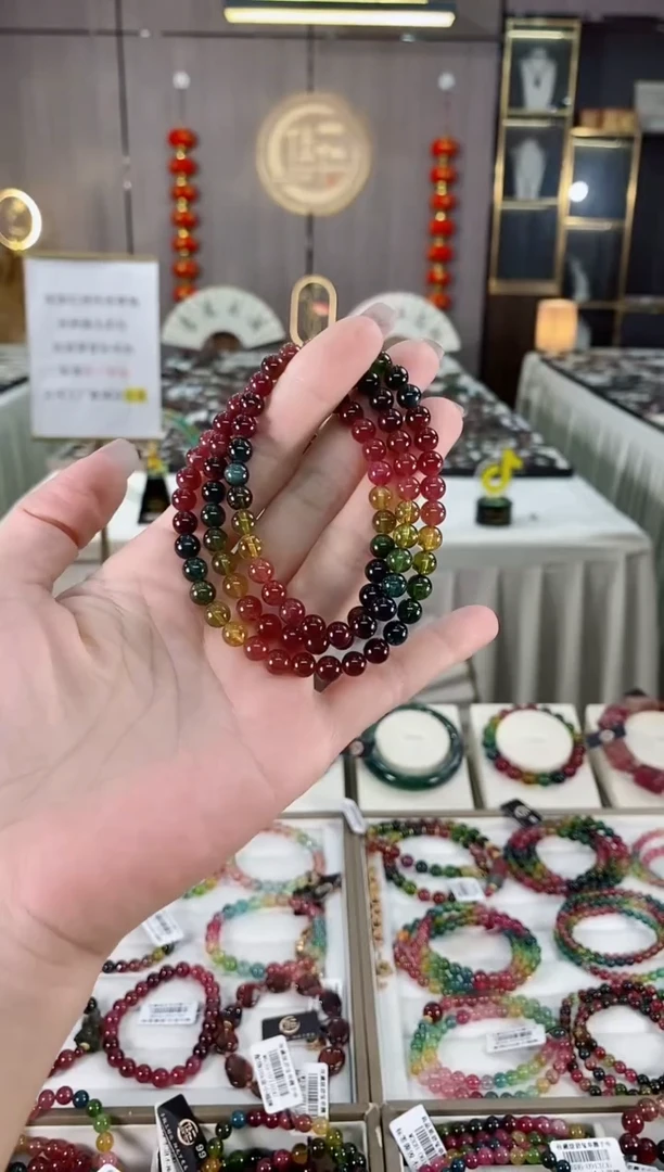 三圈手串6mm+未镶嵌碧玺（多样性发一条）hon